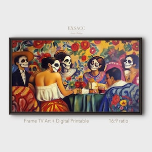 Frame TV Art Halloween, el dia de los muertos digital art instant download