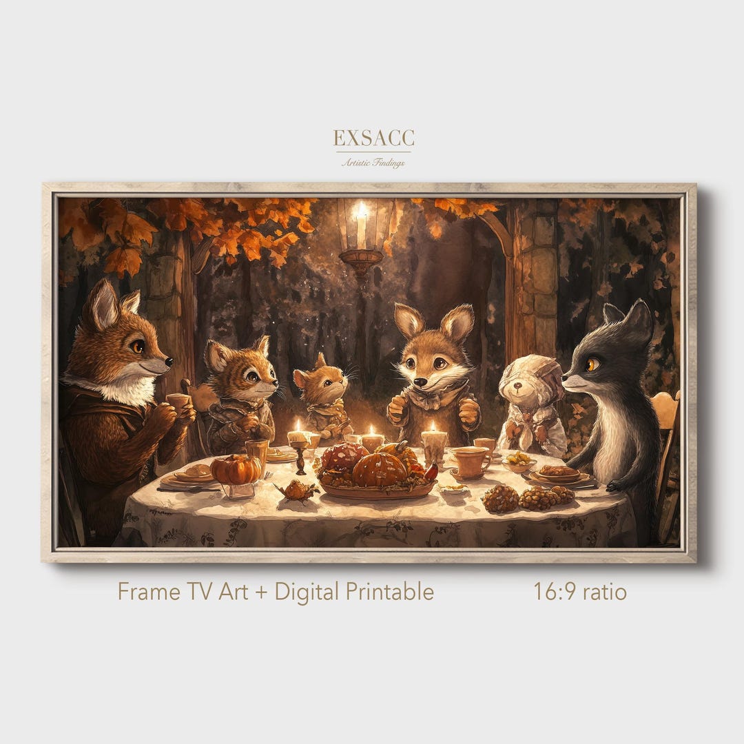 Holiday Frame TV Art, Family Dinner Desktop Wallpaper, Includes Printable Version for Download - Etsy Japan