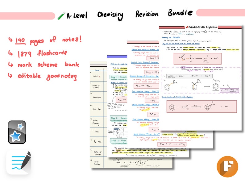 ULTIMATE A-Level Chemistry Revision Bundle Complete Notes Flashcards Mark Scheme Bank Goodnotes image 1