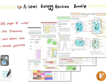 ULTIMATE A-Level Biology Revision Bundle | Complete Notes | Flashcards | Mark Scheme Bank | Goodnotes