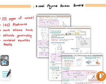 ULTIMATE A-Level Physics Revision Bundle | Complete Notes | Flashcards | Mark Scheme Bank | Goodnotes