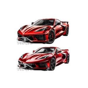 2023 Red Chevrolet Corvette, C8, Gift for him, Dad, Husband, png, Digital Download, Original Design