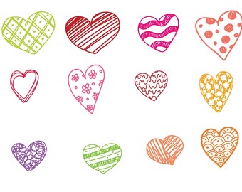 Pacchetto Heart Svg, Heart Svg, Hand Drawn Heart svg, Open Heart Svg, Doodle Heart Svg, Sketch Heart Svg, Love Svg,Valentine Svg,Cricut,Png,Dxf