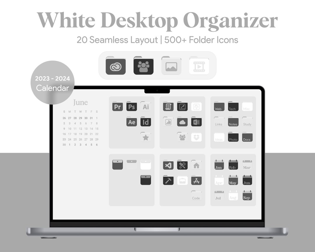 White Desktop Organizer Wallpaper for Mac 500 Custom Folder Etsy
