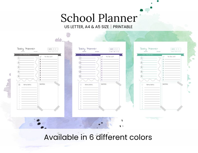 School Planner Printable Student Planner Parent Planner - Etsy