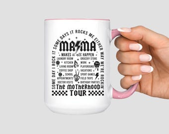 Mama Tour Coffee Mug, Motherhood Tour Coffee Cup, Motherhood Rocks Mug, Funny Mother's Day Gift, Super Mom Some day I Rock It Concert Mug