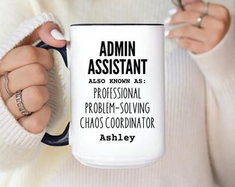 Taza de regalo para asistente administrativo, taza de café para el Día del Profesional Administrativo, regalo de agradecimiento para empleados, regalos para asistente administrativo