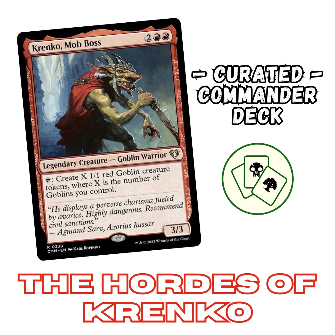 Krenko, Mob Boss Goblin Tribal Deck Custom Commander Deck MTG EDH Magic the Gathering Goblin
