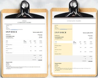 invoice template uk etsy