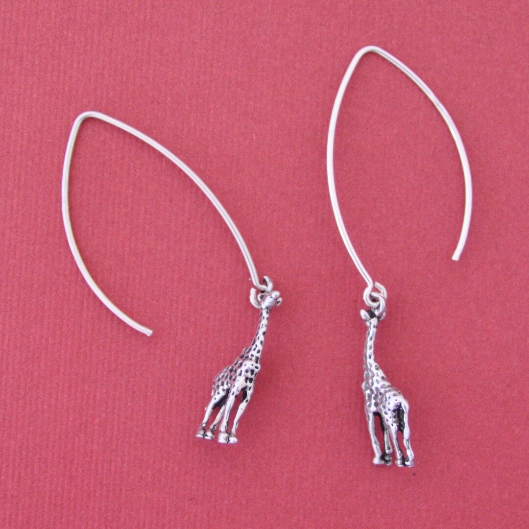 Giraffe Earrings Sterling Silver Giraffe Spirit Earrings Etsy