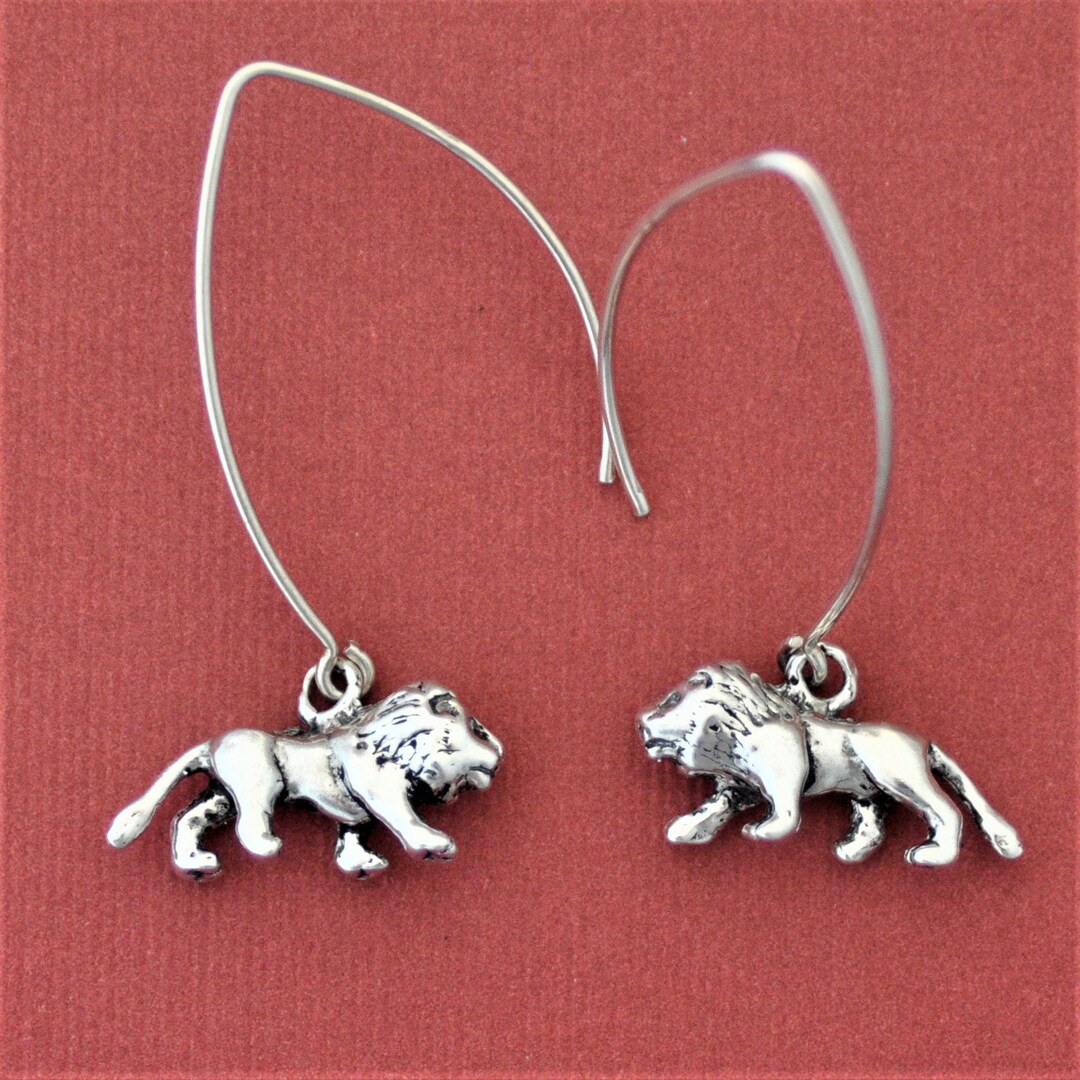 Löwen Ohrringe Sterling Silber Löwen Spirit Ohrringe Big Etsy.de