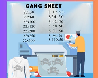 DTF Gang Sheet, Custom DTF Transfers, Wholesale Gang, Bulk DTF Sheets, Ready To Press,Direct to Film Transfer,Personalized Heat Print