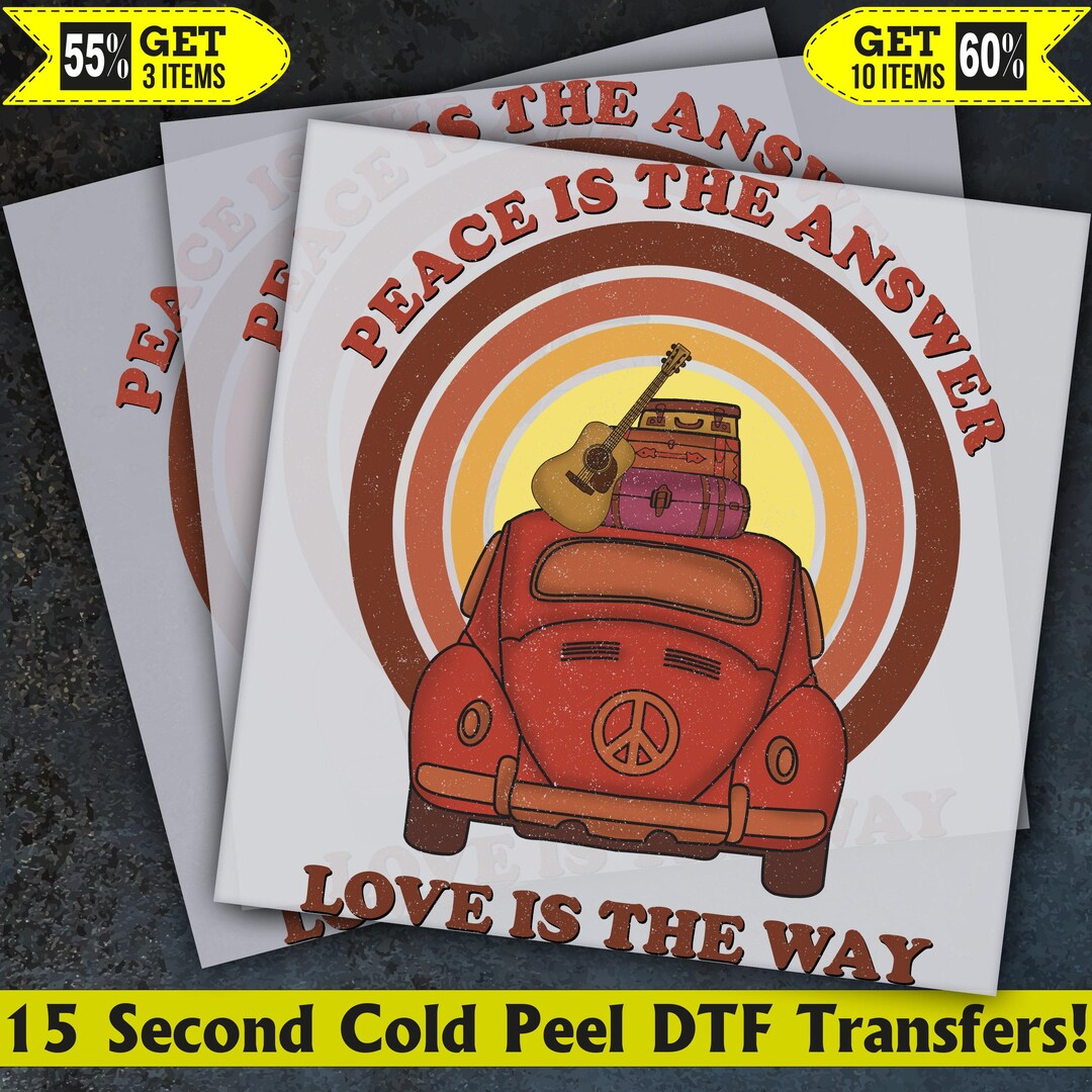 Peace is the Answer Hippie Ready to Press, Dtf Transfer, Heat Press ...