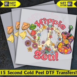 Hippie Soul Ready To Press, Dtf Transfer, Heat Press, Hot Peel Dtf Transfer,