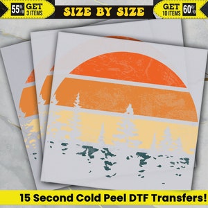 Retro Sunset Sunshine Ready To Press, Dtf Transfer, Heat Press, Cold Peel Dtf Transfer,