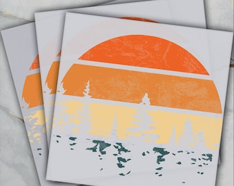 Retro Sunset Sunshine Ready To Press, Dtf Transfer, Heat Press, Cold Peel Dtf Transfer,