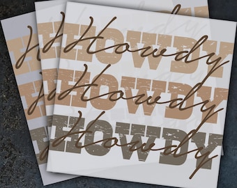 Howdy Western Ready To Press, Dtf Transfer, Heat Press, Hot Peel Dtf Transfer,