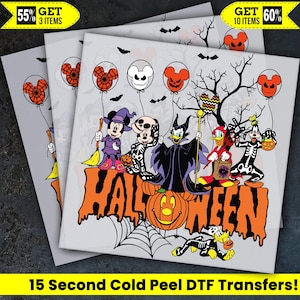 Disney Halloween Ready To Press, Dtf Transfer, Heat Press, Hot Peel Dtf Transfer