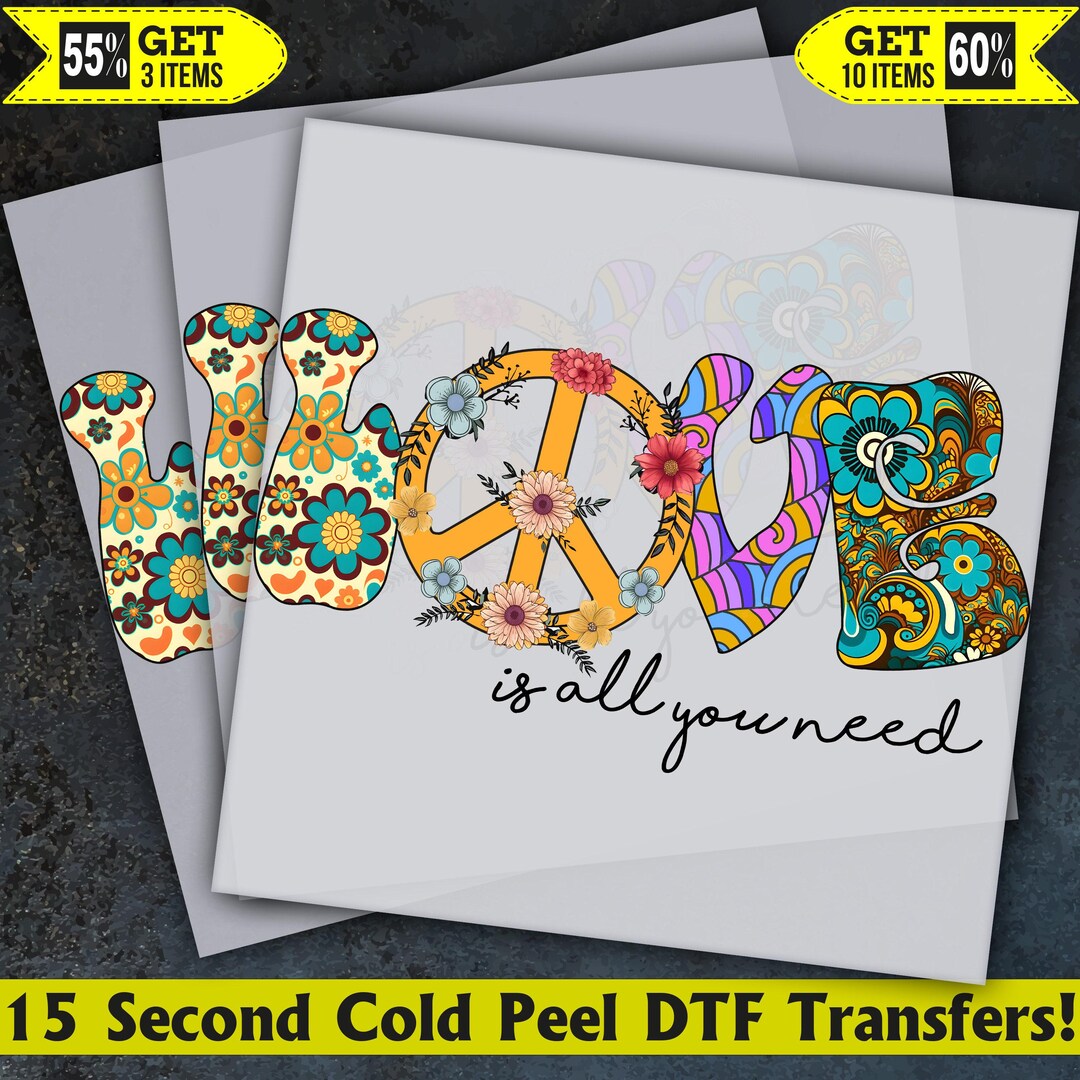 Love is All You Need Hippie Ready to Press, Dtf Transfer, Heat Press ...