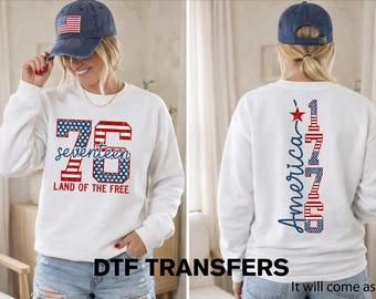 USA Flag DTF Transfers,  250th Anniversary 1776-2026 America Ready To Press, 4th of July