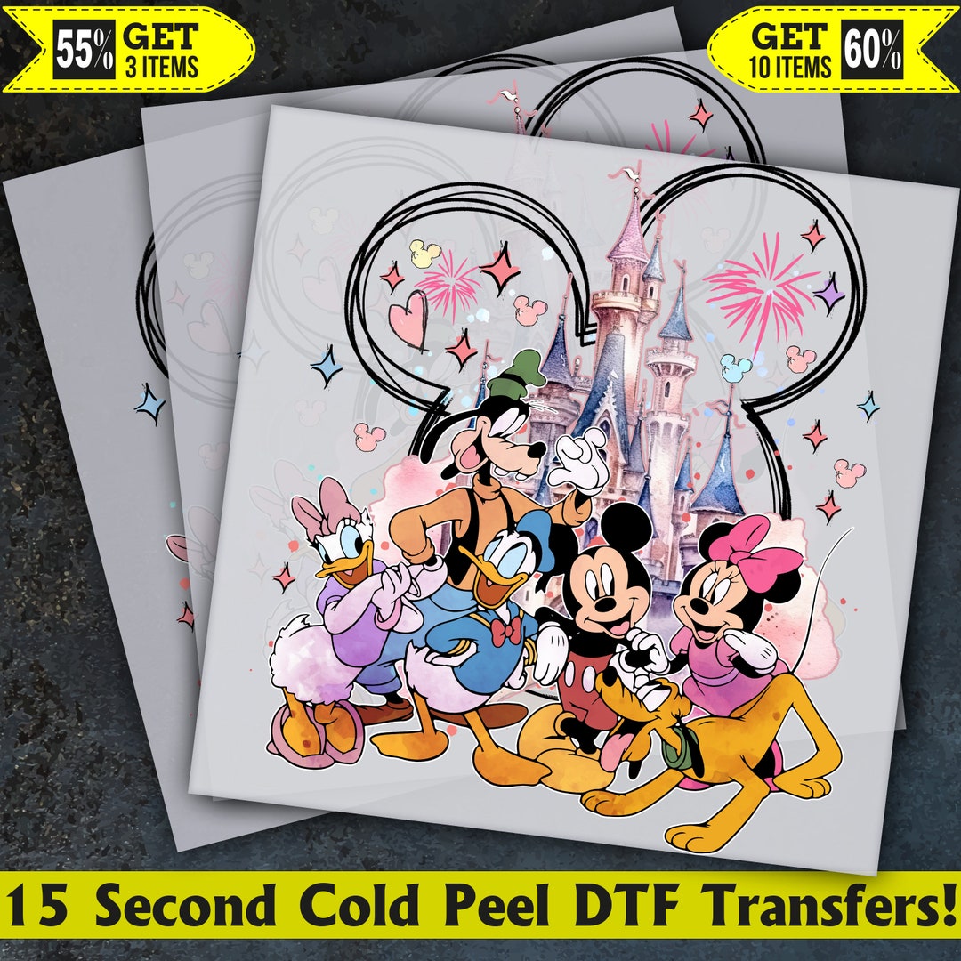 Mickey and Friends Disney Ready to Press, Dtf Transfer, Heat Press, Cold Peel Dtf Transfer, Etsy