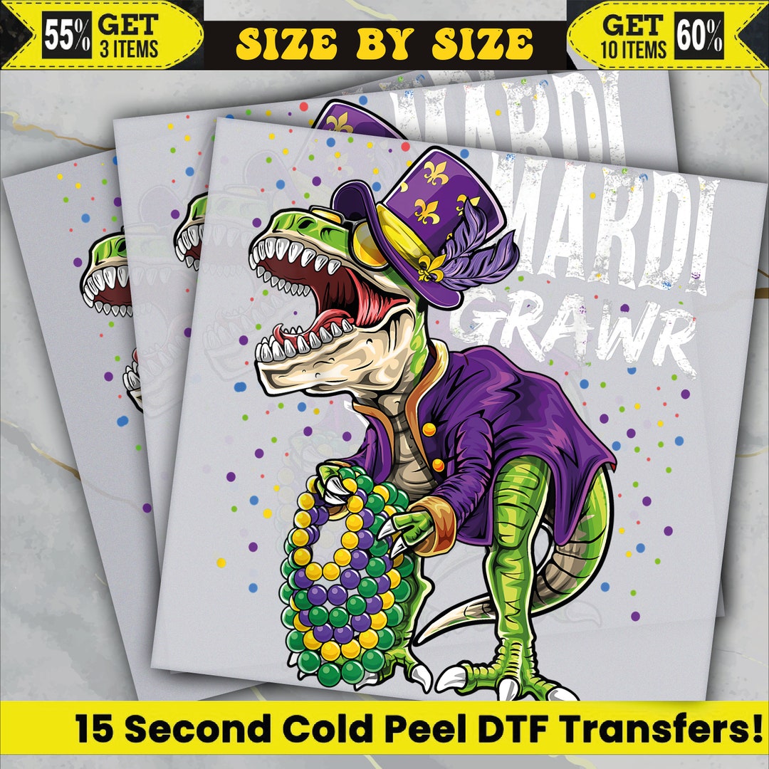 Mardi Gras, Mardi Grawr Ready to Press, Dtf Transfer, Heat Press, Cold ...