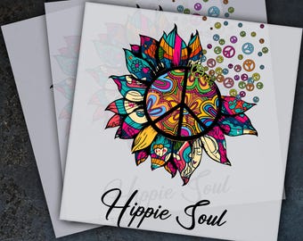 Hippie Soul Listo para Prensado, Transferencia DTF, Prensado en Calor, Transferencia DTF de Despegue en Caliente,