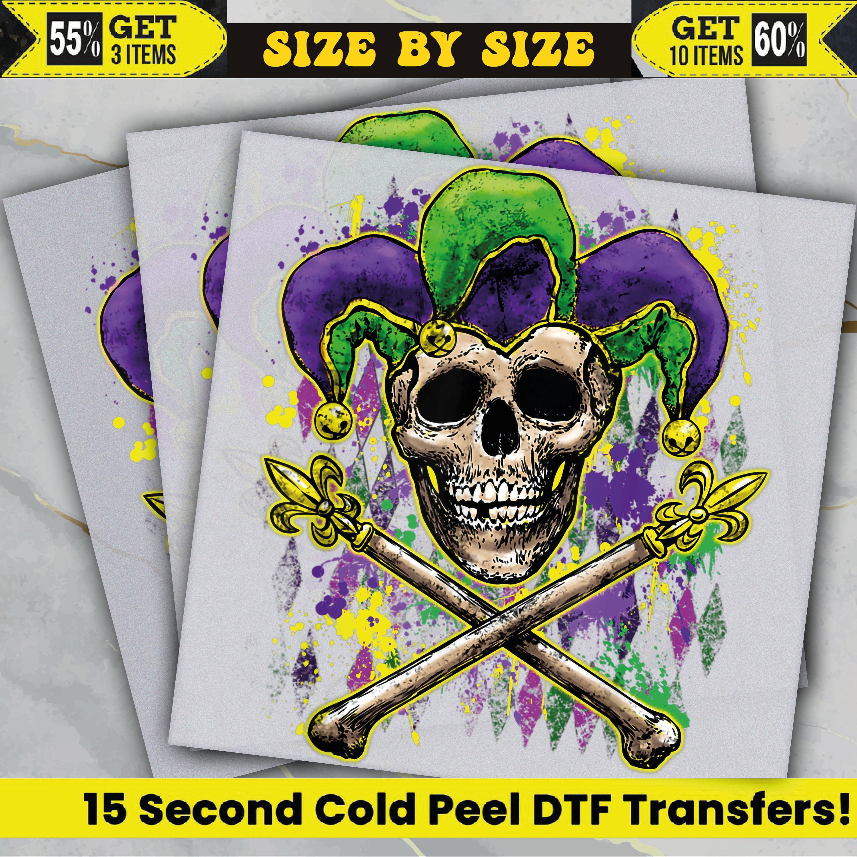 Mardi Gras Skeleton Dangerous, Ready To Press, Dtf Transfer, Heat Press, Cold Peel Dtf Transfer,