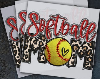 Softball Mom Ready To Press, Dtf Transfer, Heat Press, Hot Peel Dtf Transfer,