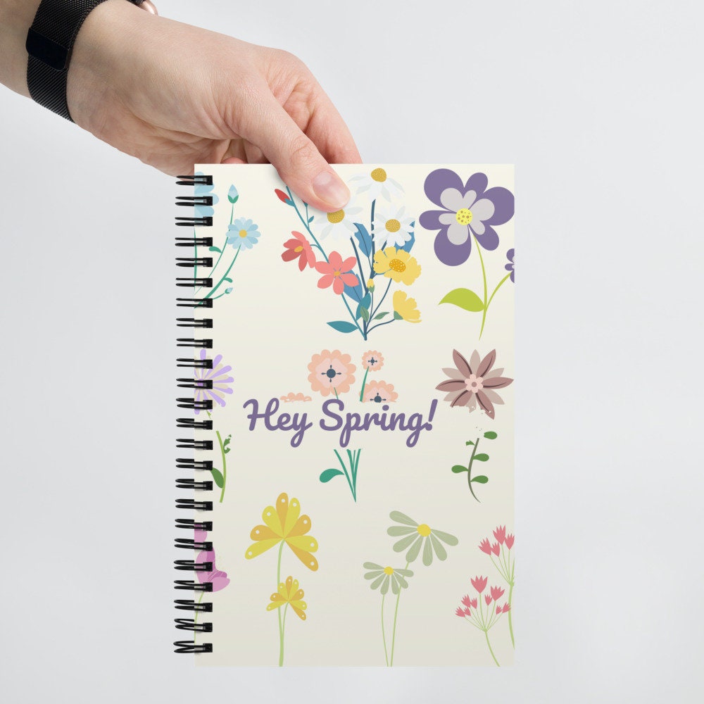 Spring Flowers Spiral Notebook, Diary, Journal, Size: 5.25″ × 8.25.