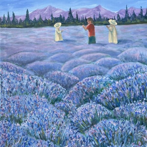 Lavendel - 12 x 18 cm Hochwertige Kunst Grußkarte mit Umschlag - Format von Original Ölgemälden von Dennis Williams