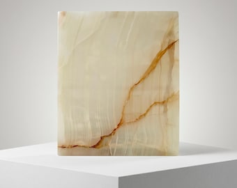 Hand-Carved White Honey Onyx Cremation Urn: Natural Stone Ash Container