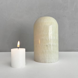 White Onyx Stone Cremation Urn: Hand-Carved Memorial Vessel