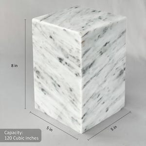 White Marble Individual Cremation Urn, Handmade Memorial for Ashes, Timeless Natural Stone Urn, Natural Stone Urn, Handcrafted Funeral Urn.