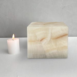 Unique Hand-Carved Marble Funeral Urn, Small Memorial Urn for Ashes,  Natural Stone Keepsake Urn, Handcrafted Memorial Urn.