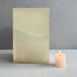 White/ Green Onyx Individual Urn - 120 cubic inches, Natural onyx stone urn for human ashes, Urn for loved ones, One of a kind stone urn.
