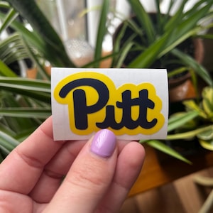 Sticker Pitt University of Pittsburgh Yellow and Navy 3 Sizes