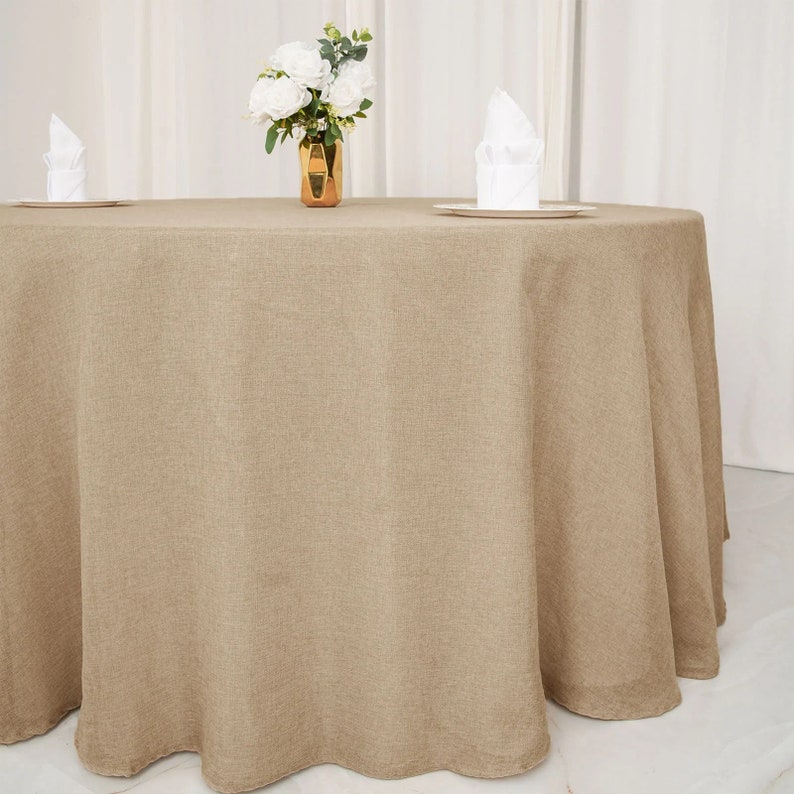 108 Natural Jute Faux Burlap Tablecloth Fall Wedding Etsy