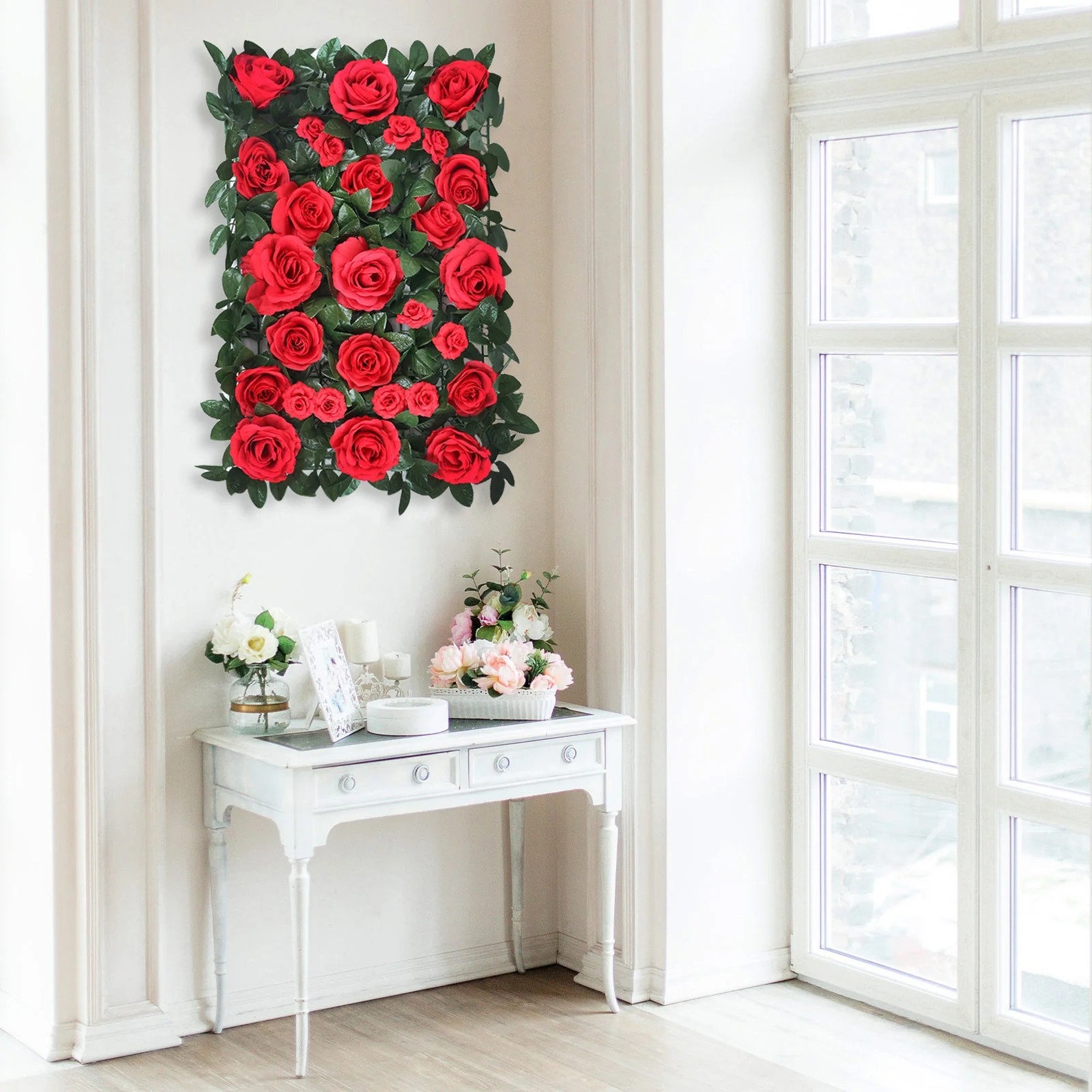 3 Sq Ft Silk Rose Flower Wall Panel for Birthday Party Baby Etsy