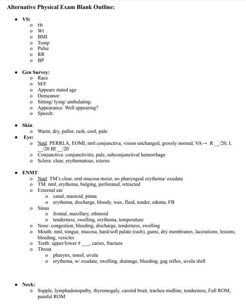 SOAP Note Template History and Physical PDF and Word Document Etsy SOAP Note Template History and Physical PDF and Word Document Etsy