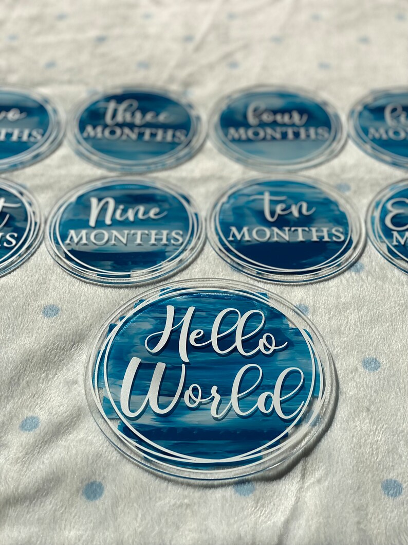 Acrylic Baby Milestone Round Discs | Baby Monthly Milestone Markers ...