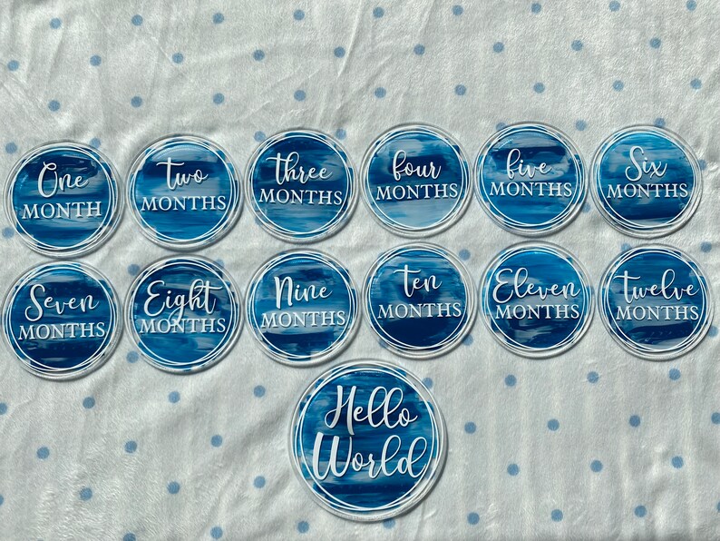 Acrylic Baby Milestone Round Discs | Baby Monthly Milestone Markers ...