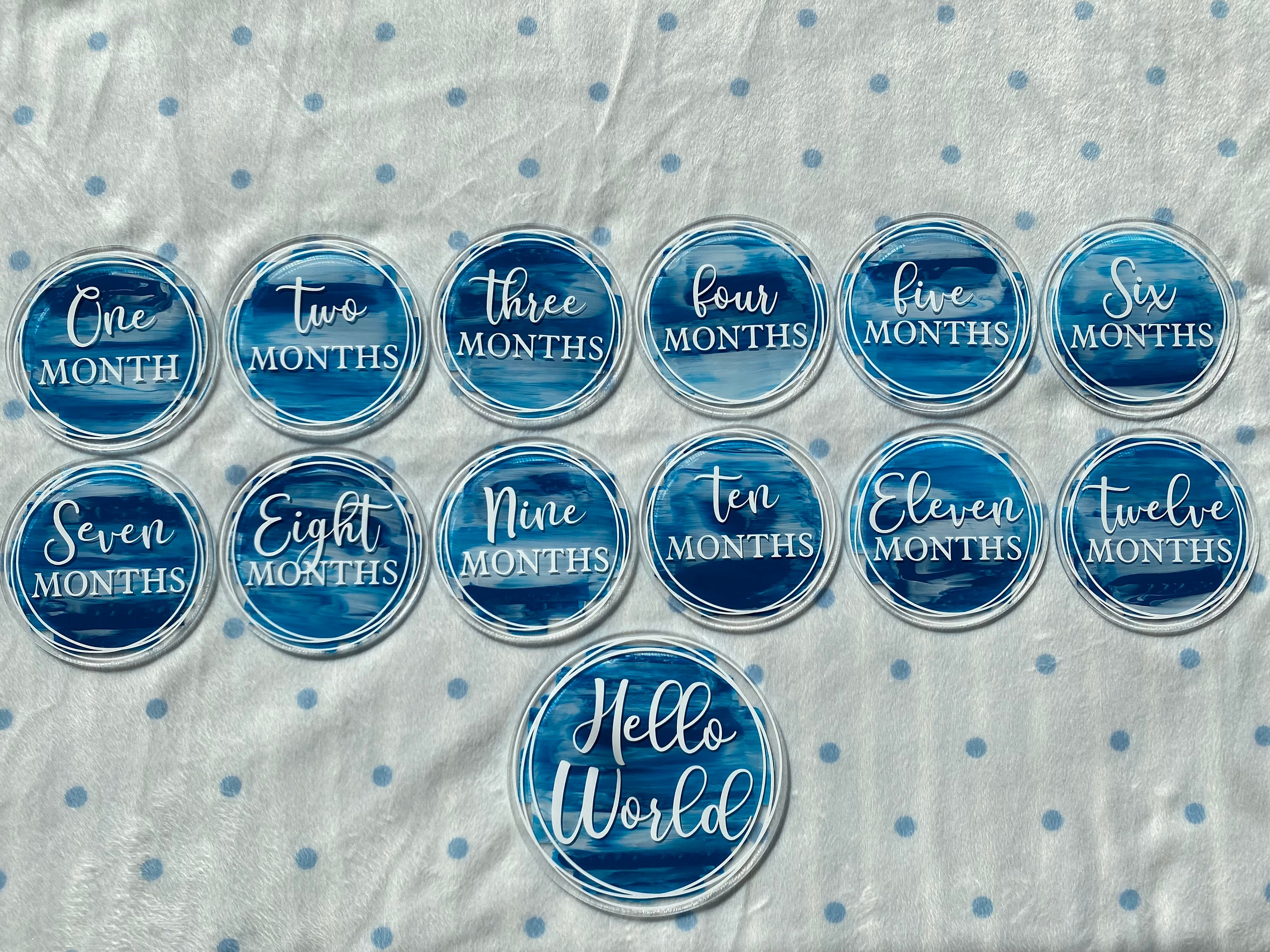 Acrylic Baby Milestone Round Discs | Baby Monthly Milestone Markers ...