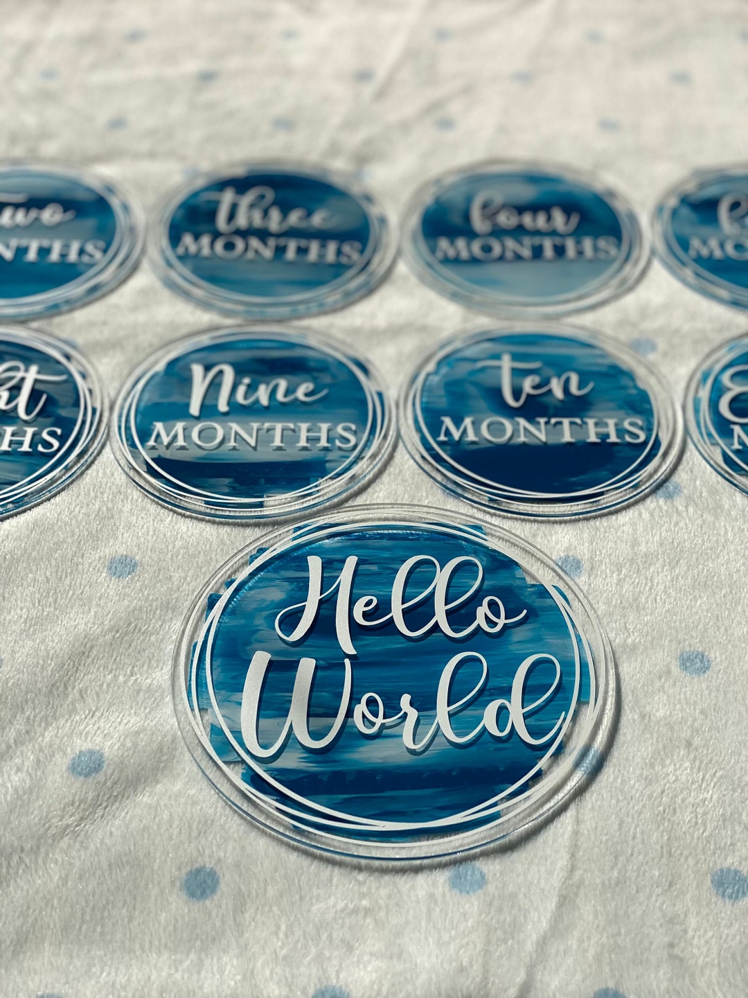 Acrylic Baby Milestone Round Discs | Baby Monthly Milestone Markers ...