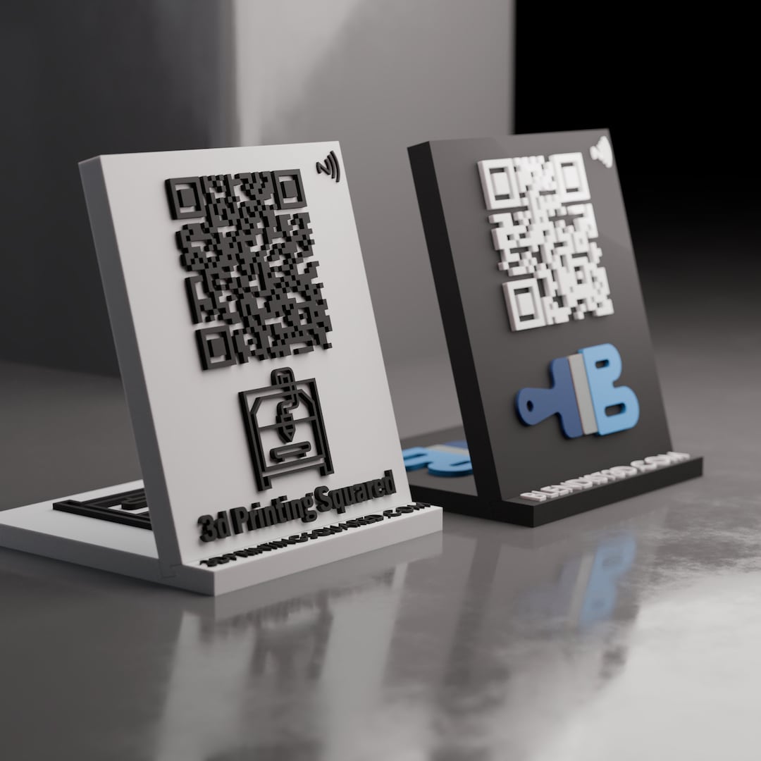 QR Code Stand for With NFC Chip Custom 3d Printed