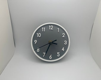 Custom Wall Clock Sleek Minimalist Style 3d Printed 5 in. Diameter with Clock Piece Included