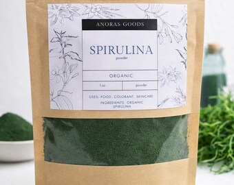 Spirulina Organic Powder- Organic colorant, skincare use, base product