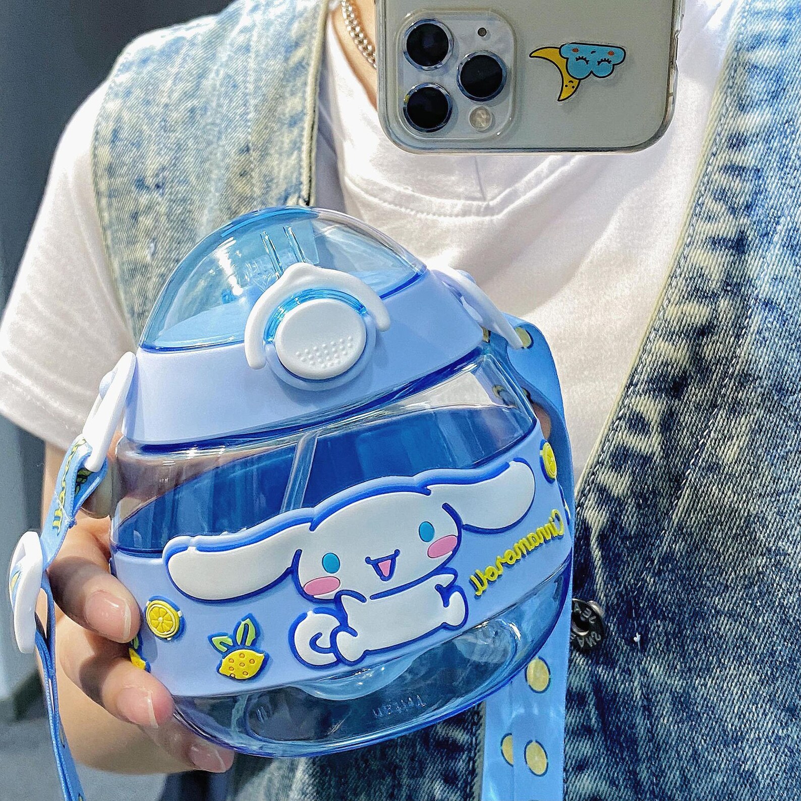 480ml Cinnamoroll Water Bottle Water Bottle With Strap Etsy