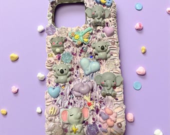 Handmade phone case Elephant and Koala