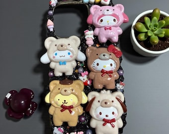 Handmade phone case  Hello Kitty bear costumes